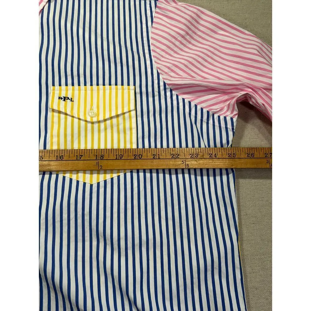 Ralph Lauren Men's XL Color-Block Stripe Stretch Classic Fit Button Shirt - Picture 5 of 9
